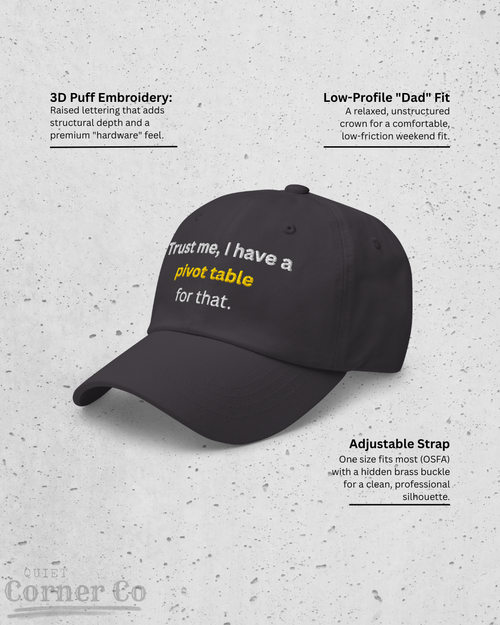 The Pivot Table | 3D Puff Embroidery "Dad" Hat